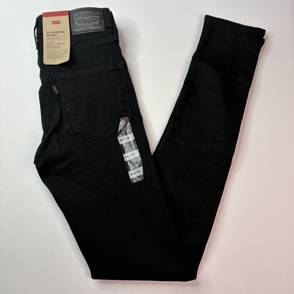 Levi’s Women's 311 Shaping Skinny Jeans Size 24x32 Black Stretch Tummy Panel